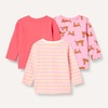 Amazon Essentials Unisex Babies’ Relaxed-Fit 100% Cotton Long-Sleeve T-Shirts(Pink Tigers/Stripe)