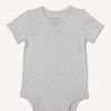 Amazon Essentials Unisex Babies’ Short Sleeve Henley Bodysuit, Pack of 2(Ivory/Light Grey Heather)