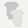 Amazon Essentials Unisex Babies’ Short Sleeve Henley Bodysuit, Pack of 2(Ivory/Light Grey Heather)