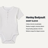 Amazon Essentials Unisex Babies’ Short Sleeve Henley Bodysuit, Pack of 2(Ivory/Light Grey Heather)