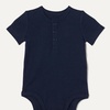 Amazon Essentials Unisex Babies’ Short Sleeve Henley Bodysuit, Pack of 2(Oatmeal Heather/Navy)