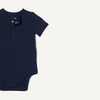 Amazon Essentials Unisex Babies’ Short Sleeve Henley Bodysuit, Pack of 2(Oatmeal Heather/Navy)