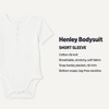 Amazon Essentials Unisex Babies’ Short Sleeve Henley Bodysuit, Pack of 2(White)