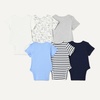 Amazon Essentials Unisex Babies’ Short-Sleeve Bodysuits(Blue/Dogs)