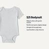 Amazon Essentials Unisex Babies’ Short-Sleeve Bodysuits(Light Heather Grey/White)