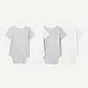 Amazon Essentials Unisex Babies’ Short-Sleeve Bodysuits(Light Heather Grey/White)