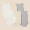Amazon Essentials Unisex Babies’ Sleeveless Cotton Rib Bodysuits, Pack of 6(Beige/Light Grey Heather/White)