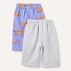 Amazon Essentials Unisex Toddlers’ Baby Long Sleeve Sweatshirt and Pant Set(Grey Heather/Purple Tigers)