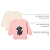 Amazon Essentials Unisex Toddlers and Babies’ French Terry Crewneck Sweatshirts(Beige/Peach Party Animals)