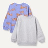 Amazon Essentials Unisex Toddlers and Babies’ French Terry Crewneck Sweatshirts(Grey Heather/Purple Tigers)