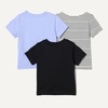 Amazon Essentials Unisex Toddlers and Babies’ Short Sleeve T-Shirts(Blue/Dog/French Stripe)