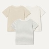Amazon Essentials Unisex Toddlers and Babies’ Short Sleeve T-Shirts(Oatmeal Heather/White/Stripe)