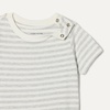 Amazon Essentials Unisex Toddlers and Babies’ Short Sleeve T-Shirts(Oatmeal Heather/White/Stripe)