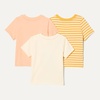 Amazon Essentials Unisex Toddlers and Babies’ Short Sleeve T-Shirts(Pastel Peach/Cheetah/Stripe)
