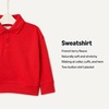 Amazon Essentials x Sofia Grainge Babies, Toddlers and Boys’ French Terry Polo Sweatshirt, Relaxed Fit(Red)