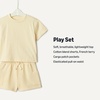 Amazon Essentials x Sofia Grainge Babies, Toddlers, and Boys’ T-Shirt and Short Play Set, Multipacks(Light Tan)