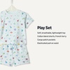 Amazon Essentials x Sofia Grainge Babies, Toddlers, and Boys’ T-Shirt and Short Play Set, Multipacks(Pale Blue Beach)