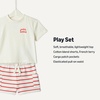 Amazon Essentials x Sofia Grainge Babies, Toddlers, and Boys’ T-Shirt and Short Play Set, Multipacks(Petit Soleil/Uneven Stripe)