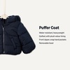 Amazon Essentials x Sofia Grainge Babies, Toddlers and Boys’ Water-Resistant Hooded Puffer Jacket(Navy)