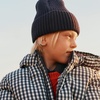 Amazon Essentials x Sofia Grainge Babies, Toddlers and Boys’ Water-Resistant Hooded Puffer Jacket(Navy Ivory Gingham)