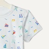 Amazon Essentials x Sofia Grainge Baby Boys’ Cotton Crewneck Short Sleeve T-Shirts with Shoulder Snap(Beach/Navy)