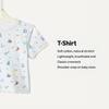 Amazon Essentials x Sofia Grainge Baby Boys’ Cotton Crewneck Short Sleeve T-Shirts with Shoulder Snap(Beach/Navy)