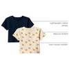 Amazon Essentials x Sofia Grainge Baby Boys’ Cotton Crewneck Short Sleeve T-Shirts with Shoulder Snap(Elephants/Navy)
