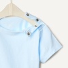 Amazon Essentials x Sofia Grainge Baby Boys’ Cotton Crewneck Short Sleeve T-Shirts with Shoulder Snap(Light Blue/Stripe)