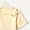 Amazon Essentials x Sofia Grainge Baby Boys’ Cotton Crewneck Short Sleeve T-Shirts with Shoulder Snap(Pale Yellow/Stripe)