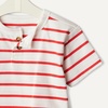 Amazon Essentials x Sofia Grainge Baby Boys’ Cotton Crewneck Short Sleeve T-Shirts with Shoulder Snap(Petit Soleil/Uneven Stripe)