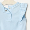 Amazon Essentials x Sofia Grainge Baby Girls’ Cotton Ruffle Sleeve Bodysuit with Embroidered Detail, Pack of 2(Light Blue/Stripe)