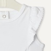 Amazon Essentials x Sofia Grainge Baby Girls’ Cotton Ruffle Sleeve Bodysuit with Embroidered Detail, Pack of 2(White/Stripe)