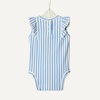 Amazon Essentials x Sofia Grainge Baby Girls’ Cotton Ruffle Sleeve Bodysuit with Embroidered Detail, Pack of 2(White/Stripe)
