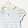 Amazon Essentials x Sofia Grainge Baby Girls’ Cotton Short Sleeve Romper with Peter Pan Collar(Light Blue/Stripe)