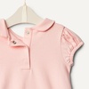 Amazon Essentials x Sofia Grainge Baby Girls’ Cotton Short Sleeve Romper with Peter Pan Collar(Light Pink/White)