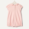 Amazon Essentials x Sofia Grainge Baby Girls’ Cotton Short Sleeve Romper with Peter Pan Collar(Light Pink/White)