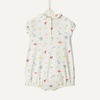 Amazon Essentials x Sofia Grainge Baby Girls’ Cotton Short Sleeve Romper with Peter Pan Collar(Sailboats/Uneven Stripe)
