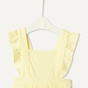 Amazon Essentials x Sofia Grainge Baby Girls’ Cotton Sleeveless Romper with Ruffles(Light Yellow)