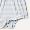 Amazon Essentials x Sofia Grainge Baby Girls’ Cotton Sleeveless Romper with Ruffles(Pale Blue Bold Stripe)
