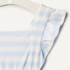 Amazon Essentials x Sofia Grainge Baby Girls’ Cotton Sleeveless Romper with Ruffles(Pale Blue Bold Stripe)