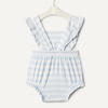 Amazon Essentials x Sofia Grainge Baby Girls’ Cotton Sleeveless Romper with Ruffles(Pale Blue Bold Stripe)