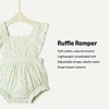 Amazon Essentials x Sofia Grainge Baby Girls’ Cotton Sleeveless Romper with Ruffles(Pale Mint Green Ditsy Floral)