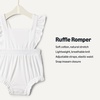 Amazon Essentials x Sofia Grainge Baby Girls’ Cotton Sleeveless Romper with Ruffles(White)
