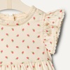 Amazon Essentials x Sofia Grainge Baby Girls’ Tiered Flounce Dress, Soft Cotton Sateen, Ruffle Sleeves with Lace Trim(Bright Pink Little Strawberries)