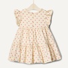 Amazon Essentials x Sofia Grainge Baby Girls’ Tiered Flounce Dress, Soft Cotton Sateen, Ruffle Sleeves with Lace Trim(Bright Pink Little Strawberries)