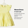 Amazon Essentials x Sofia Grainge Baby Girls’ Tiered Flounce Dress, Soft Cotton Sateen, Ruffle Sleeves with Lace Trim(Light Yellow)
