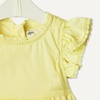 Amazon Essentials x Sofia Grainge Baby Girls’ Tiered Flounce Dress, Soft Cotton Sateen, Ruffle Sleeves with Lace Trim(Light Yellow)