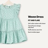 Amazon Essentials x Sofia Grainge Baby Girls’ Tiered Flounce Dress, Soft Cotton Sateen, Ruffle Sleeves with Lace Trim(Mint Little Strawberries)