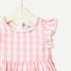 Amazon Essentials x Sofia Grainge Baby Girls’ Tiered Flounce Dress, Soft Cotton Sateen, Ruffle Sleeves with Lace Trim(Pink Big Gingham)