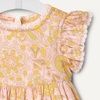Amazon Essentials x Sofia Grainge Baby Girls’ Tiered Flounce Dress, Soft Cotton Sateen, Ruffle Sleeves with Lace Trim(Shell Pink Ornate Paisley)